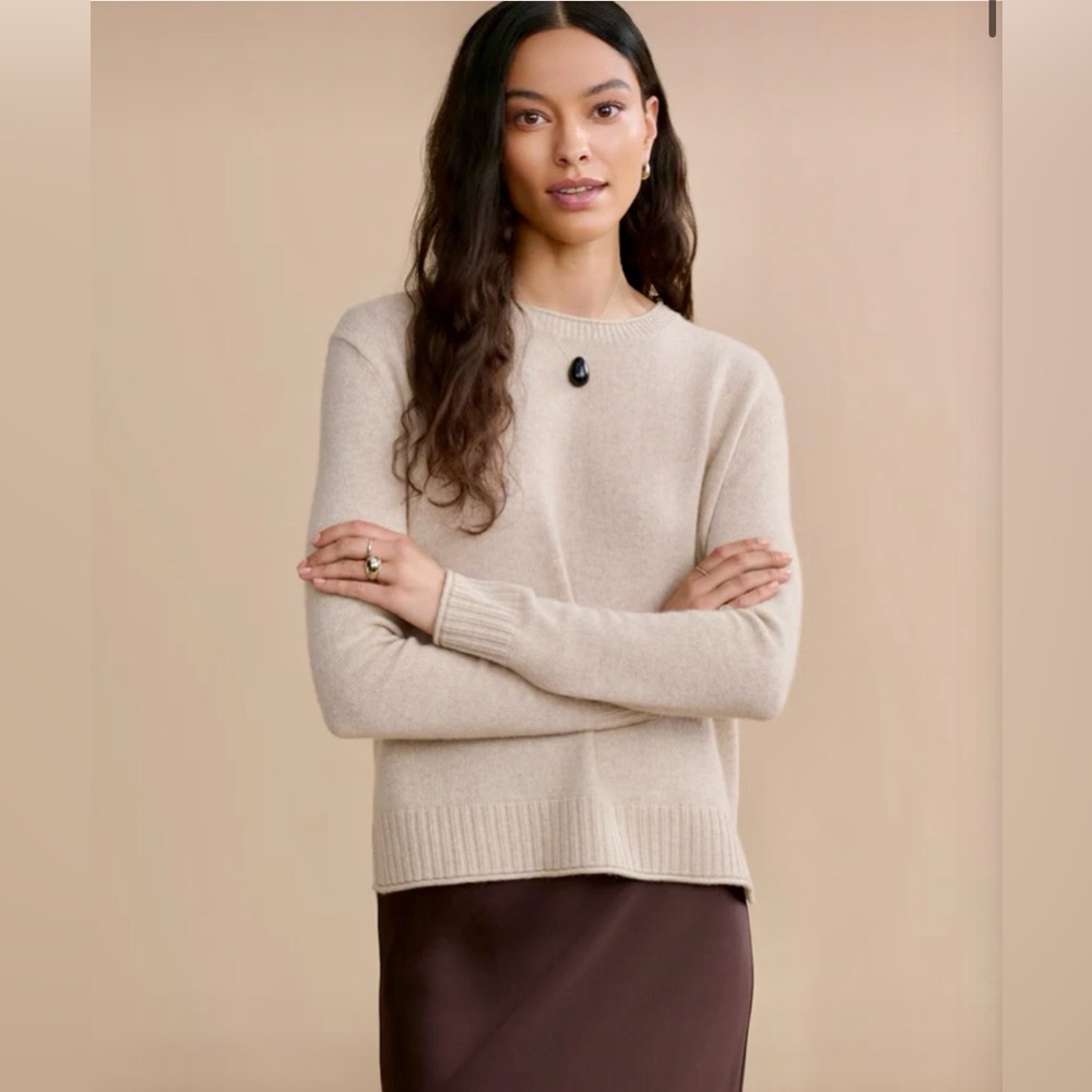 JENNI KAYNE Wool Blend Everyday Sweater in Oatmeal (size XL)